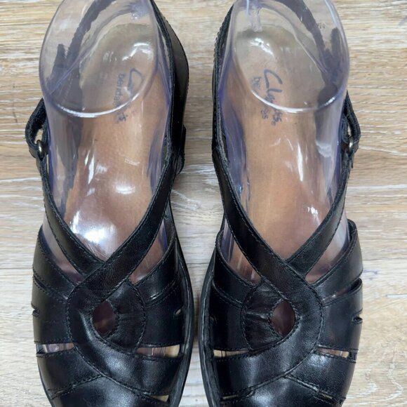 Clarks Ina Charm Black Leather Closed Toe Casual Shoe Women's Size 6.5M - Picture 2 of 6